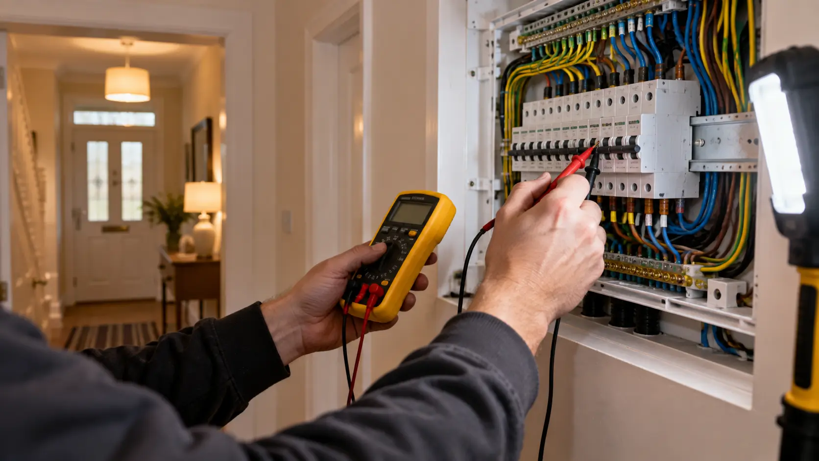a consumer unit being tested